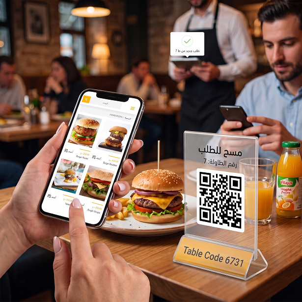 القائمة الرقمية عبر رمز QR
